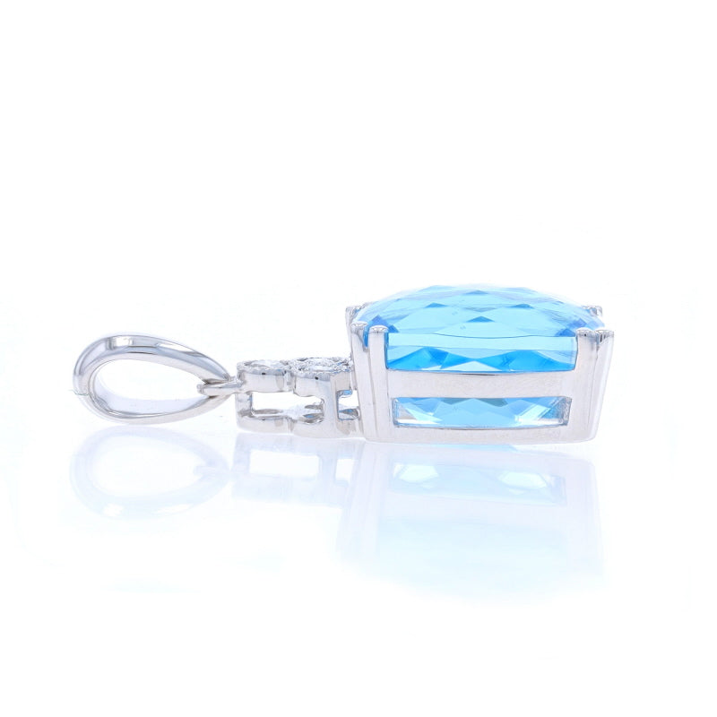 3.98ctw Topaz and Diamond Pendant White Gold