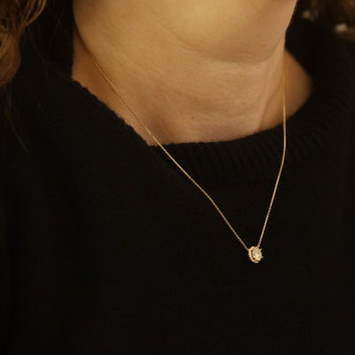 1.11ctw Diamond and Diamond Pendant Necklace Yellow Gold