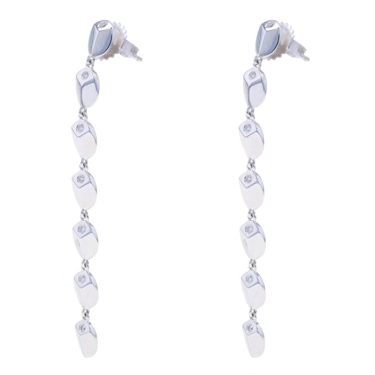 Michael M Carve Drop 0.11ctw Diamond Earrings White Gold