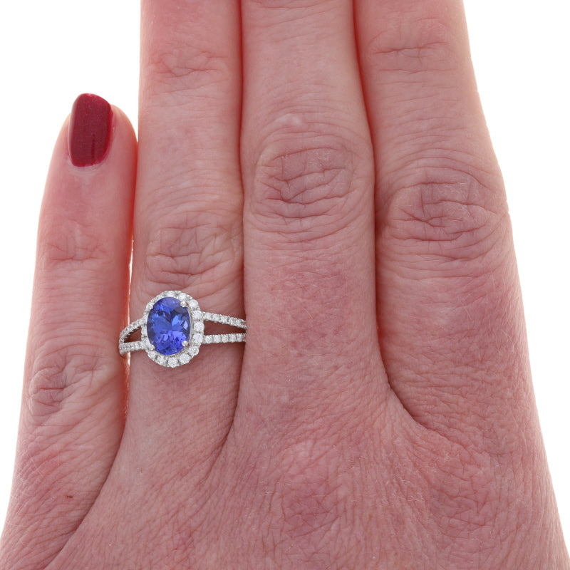 1.74ctw Tanzanite and Diamond Ring