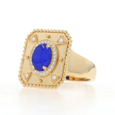 Doves Justinian 1.64 Lapis & Quartz Doublet and Diamond Yellow Gold