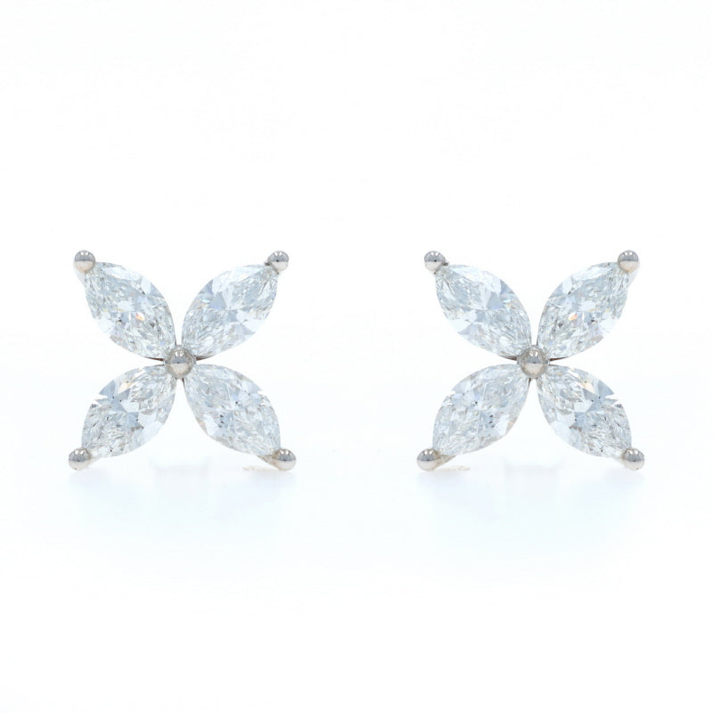 4.13ctw Diamond Earrings White Gold