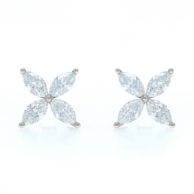 4.13ctw Diamond Earrings White Gold