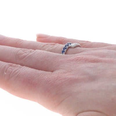 .97ctw Sapphire and Diamond Band White Gold