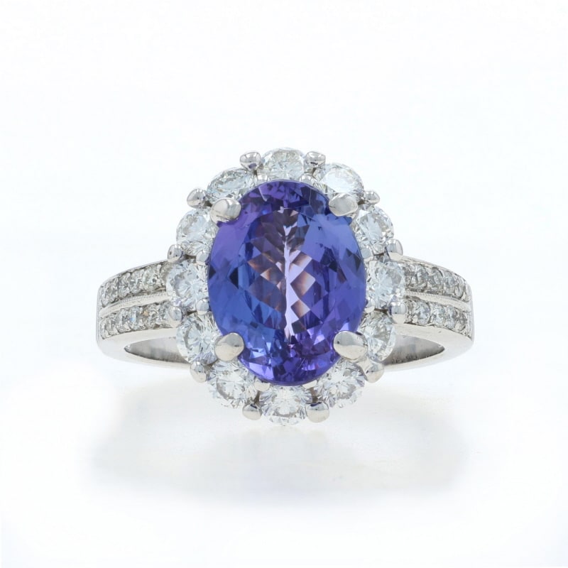 4.81ctw Tanzanite and Diamond Women's Ring White Gold