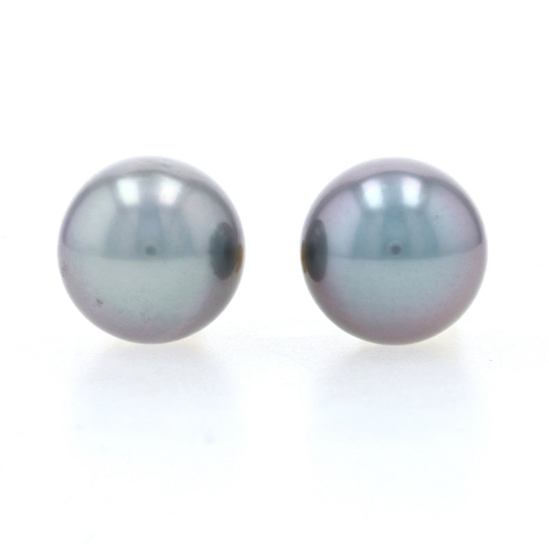 Tahitian Pearl Earrings Yellow Gold
