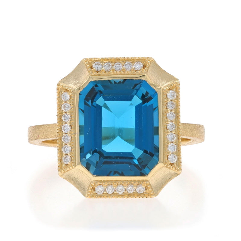 4.33ctw London Blue Topaz and Diamond Ring Yellow Gold