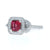 .59ctw Red Beryl/Emerald and Diamond Ring White Gold