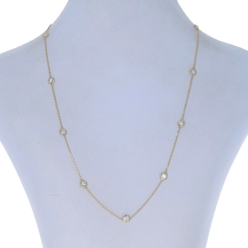 .98ctw Diamond Station Necklace Yellow Gold