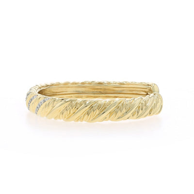 David Yurman Sculpted Cable Cuff .50ctw Diamond Women's Bracelet Yellow Gold