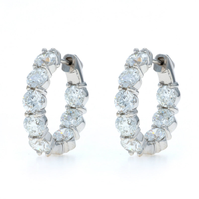 6.29ctw Diamond Earrings White Gold