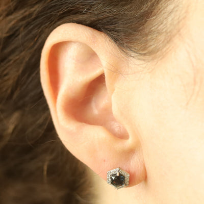 1.62ctw Sapphire and Diamond Earrings White Gold
