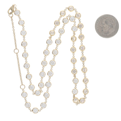10.00ctw Diamond Women's Station Necklace Yellow Gold