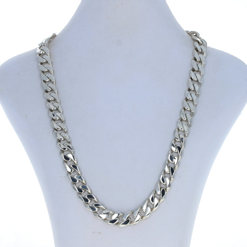 See Description Diamond Cut Curb Chain Necklace Silver Sterling Silver