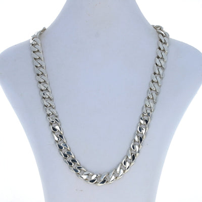 See Description Diamond Cut Curb Chain Necklace Silver Sterling Silver