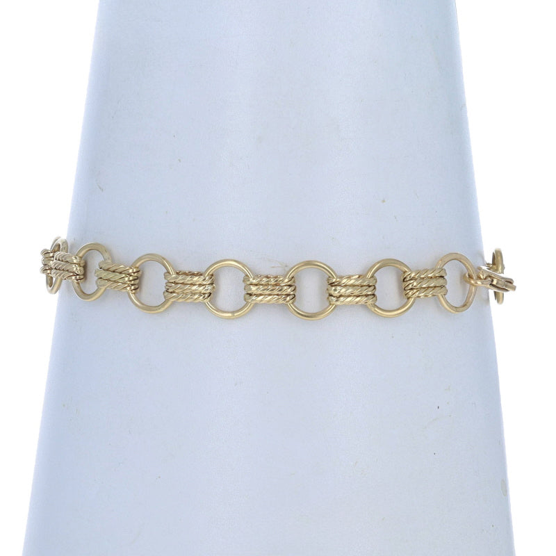 Fancy Link Bracelet Yellow Gold