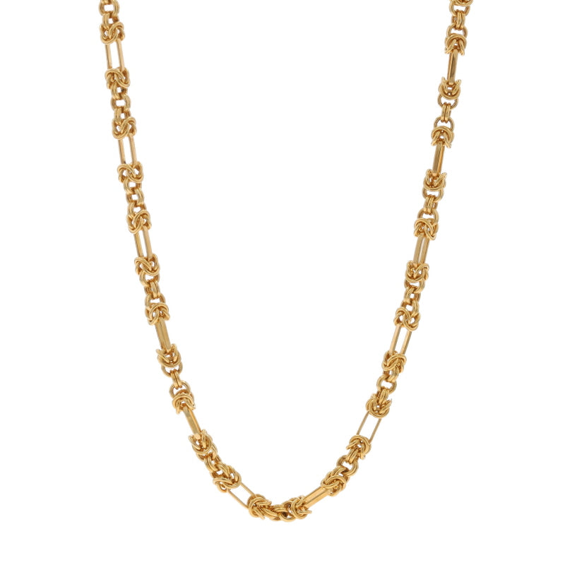 Fancy Byzantine Chain Necklace Yellow Gold
