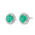 3.25ctw Emerald and Diamond Earrings White Gold