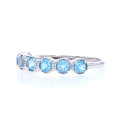 .70ctw Blue Topaz Band White Gold