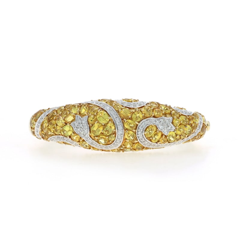 17.85ctw Sapphire Women's Bracelet Yellow Gold