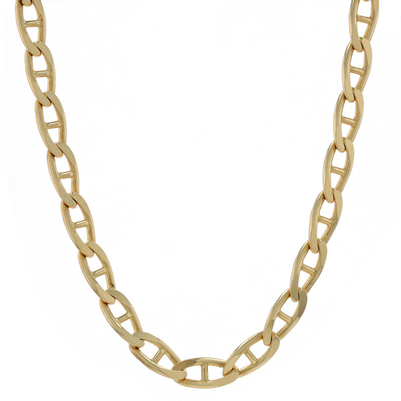 14K Yellow Gold Diamond Cut Anchor Cable Link Chain