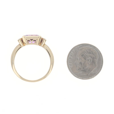 3.30ctw Amethyst and Diamond Ring Yellow Gold