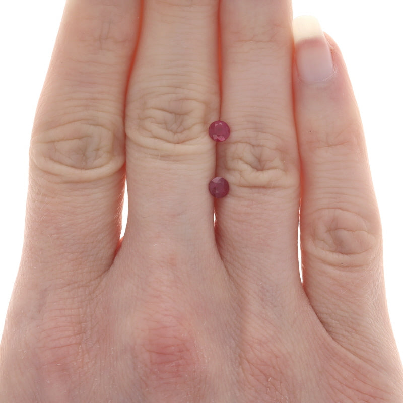 .63ctw Set of 2 Round Rubies