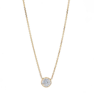 1.00ct Diamond Pendant Necklace Yellow Gold