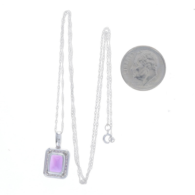 2.06ctw Amethyst and Diamond Pendant Necklace White Gold