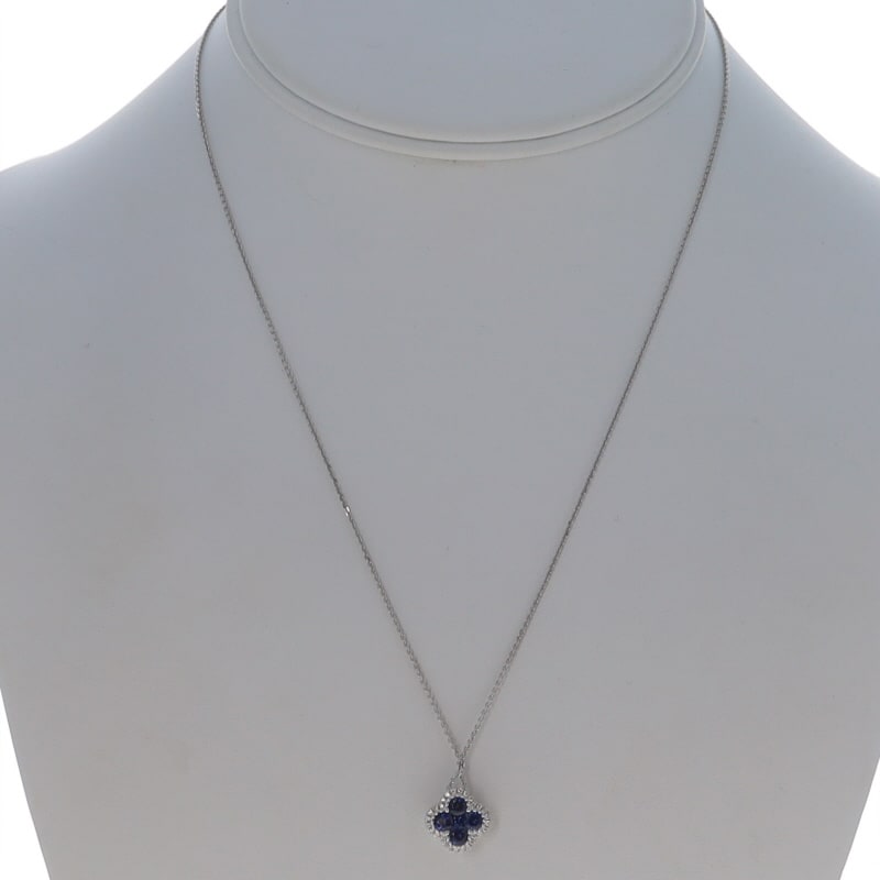 .94ctw Sapphire and Diamond Women's Necklace White Gold