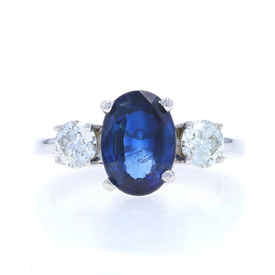 2.97ctw Sapphire and Diamond Ring White Gold