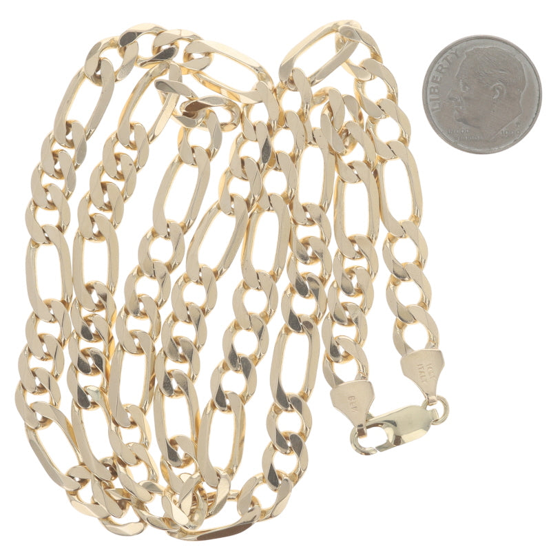 Men's Figaro Chain Necklace Yellow Gold