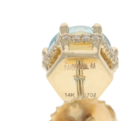 Michael M 1.92ctw Aquamarine and Diamond Earrings Yellow Gold