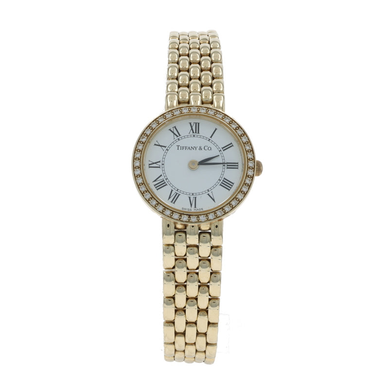 Tiffany & Co. Classic Round .40 Diamond Ladies Watch Yellow Gold Quartz
