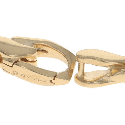 David Yurman Fluted Chain Bracelet Size L Men's Fluted Bracelet Yellow Gold