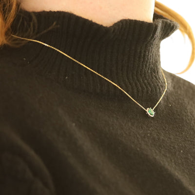 .82ctw Emerald and Diamond Pendant Necklace Yellow Gold