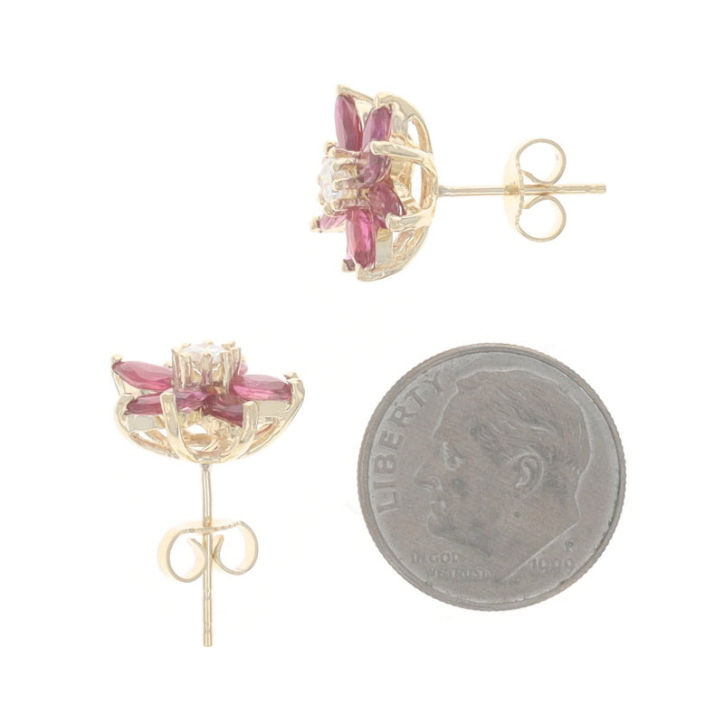 Stephen Webster Classic Thorn 4.16ctw Ruby and Diamond Earrings Yellow Gold