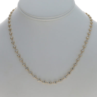 10.00ctw Diamond Women's Station Necklace Yellow Gold