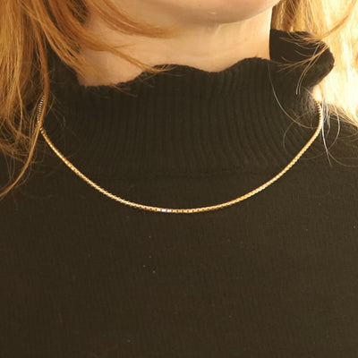 Box Chain Necklace Yellow Gold