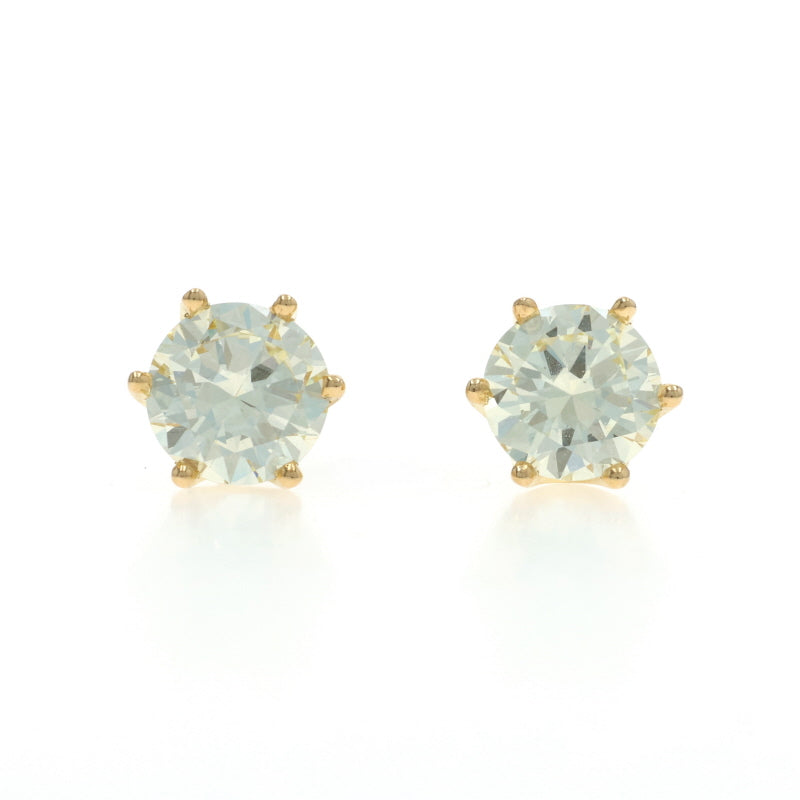 4.12ctw Diamond Earrings Yellow Gold