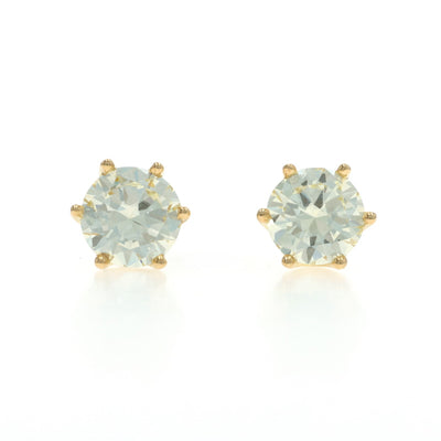 4.12ctw Diamond Earrings Yellow Gold