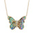 Abalone and Diamond Pendant Necklace Yellow Gold
