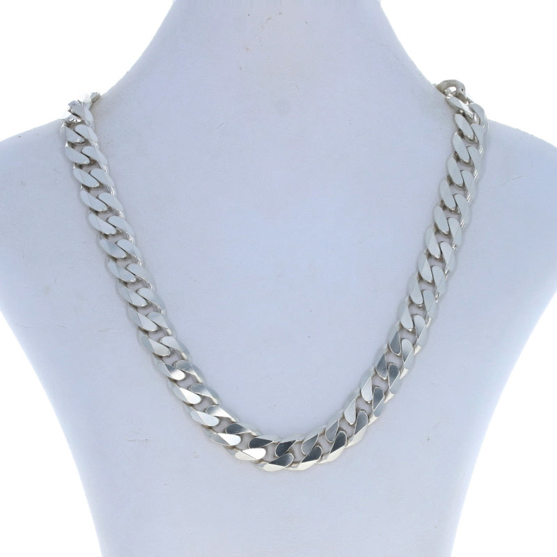 See Description Diamond Cut Curb Chain Necklace Silver Sterling Silver