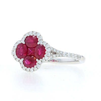 1.50ctw Ruby and Diamond Ring White Gold