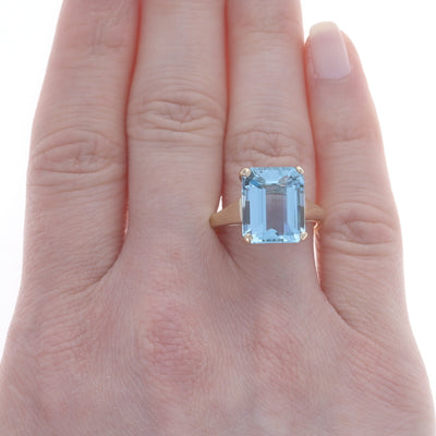 7.21ct Aquamarine Ring Yellow Gold