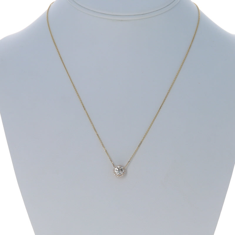 1.11ctw Diamond and Diamond Pendant Necklace Yellow Gold