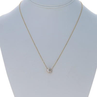 1.11ctw Diamond and Diamond Pendant Necklace Yellow Gold