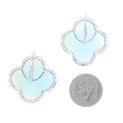 .65ctw Chalcedony and Diamond Earrings White Gold