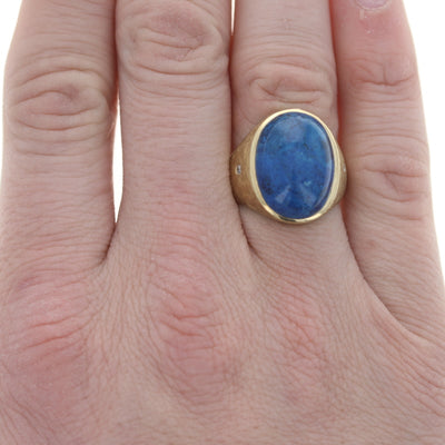 Lapis Lazuli and Diamond Ring Yellow Gold