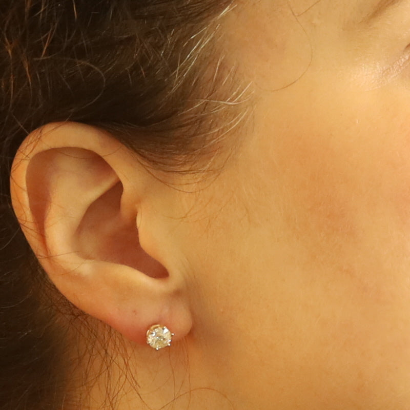 1.87ctw Diamond Earrings Yellow Gold